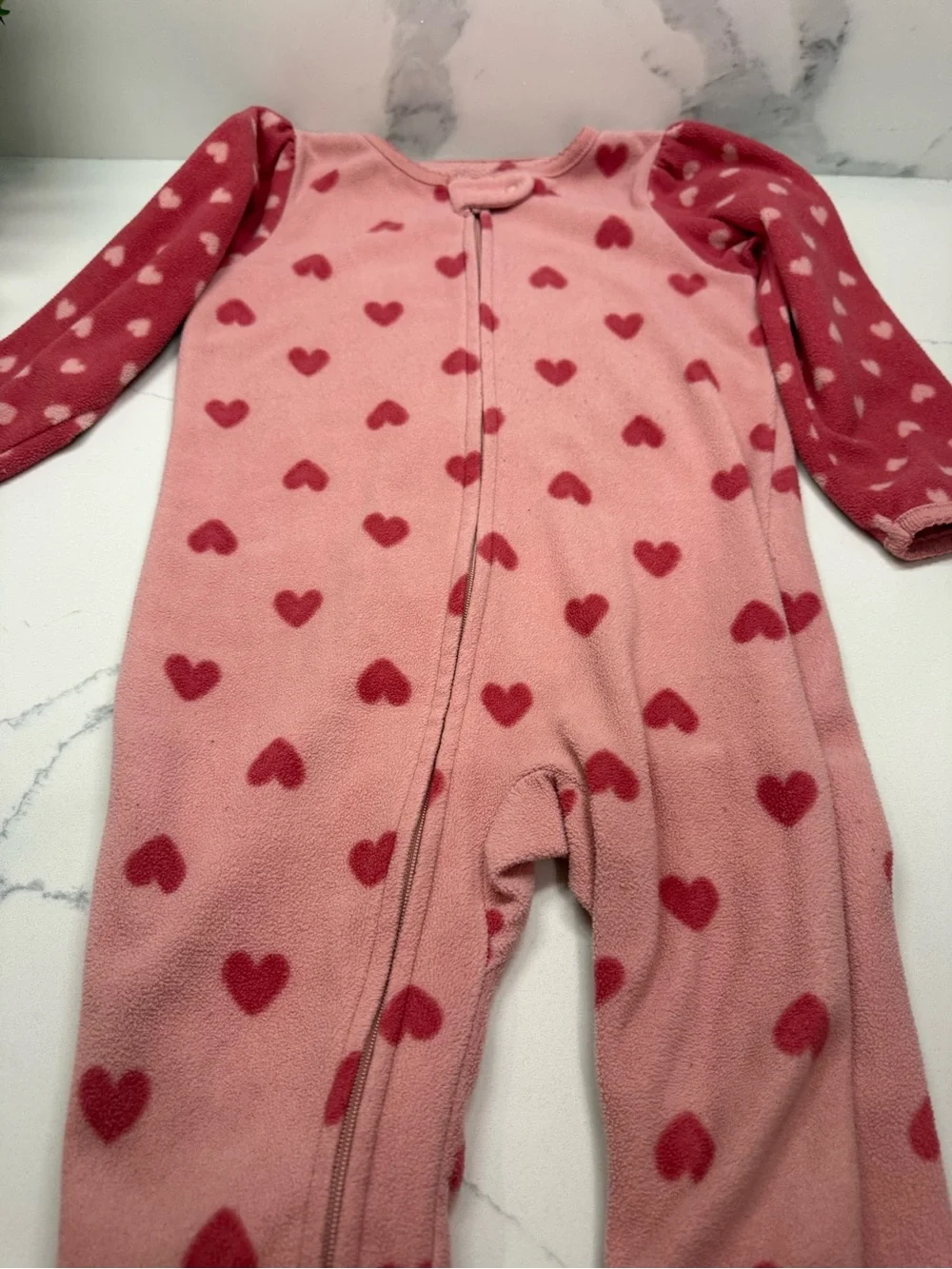 Pink & White Dino Fleece Kids Pajamas (3-Pack)